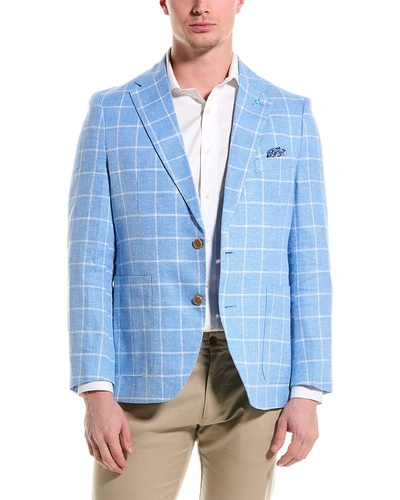 Tailorbyrd Linen-blend Sport Coat In Blue