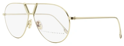 Victoria Beckham Women's Aviator Eyeglasses Vb2106 714 Light Gold 58mm In White