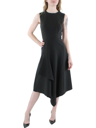Kay Unger Womens Midi Sleeveless Cocktail And Party Dress In Black