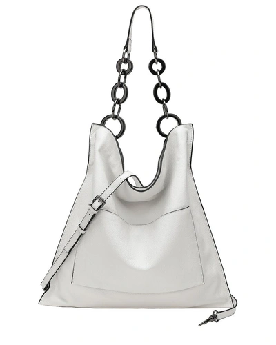 Tiffany & Fred Paris Leather Shoulder Bag In White