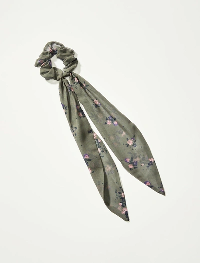 Lucky Brand Printed Scarf Scrunchie In Green