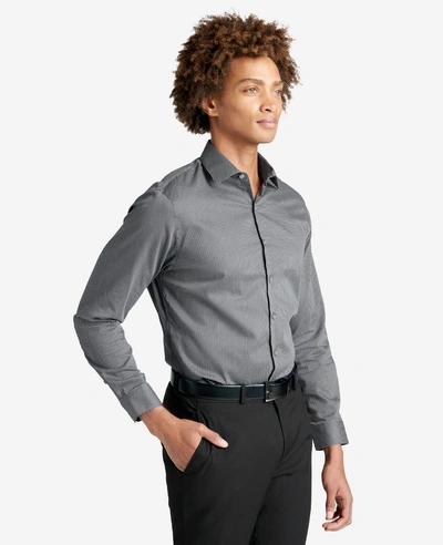Kenneth Cole Slim Fit  Natural Stretch Dress Shirt In Black Smoke