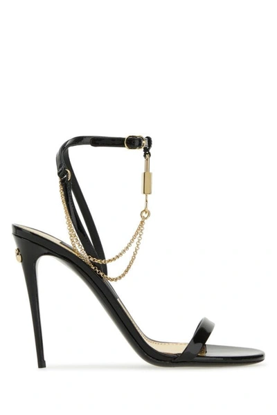 Dolce & Gabbana Woman Black Leather Sandals
