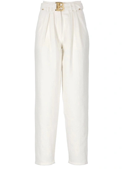 Balmain Cotton Pants In White
