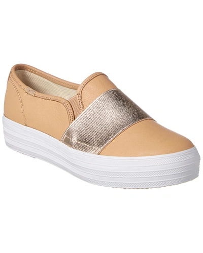 Keds Triple Bandeau Leather Sneaker In Beige ModeSens