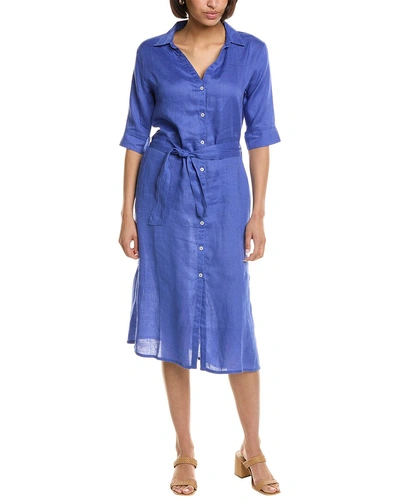 Hiho Lucy Linen Dress In Blue