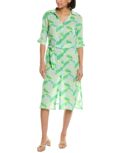 Hiho Lucy Linen Dress In Green