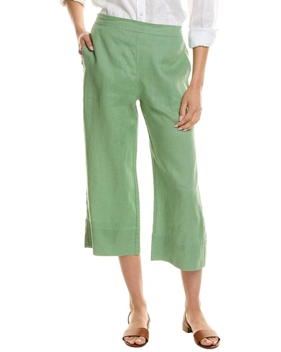 Hiho Mellow Linen Capri Pant In Green