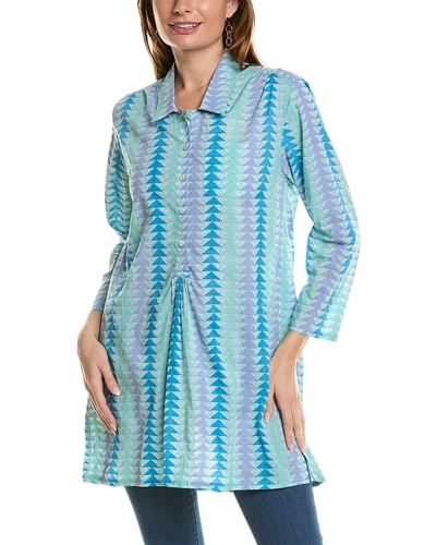 Beach To Bistro By Sigrid Olsen Beach To Bistro Triangle Print Tunic In Blue