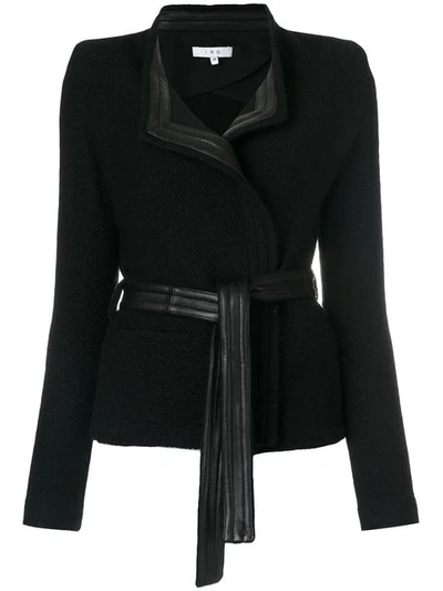 Iro Leather-trimmed Wool-blend Bouclé Jacket In Black