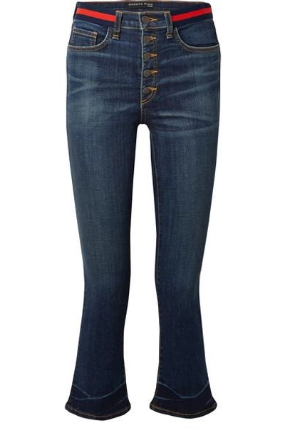 Veronica Beard Carolyn Cropped High-rise Flared Jeans In Blue