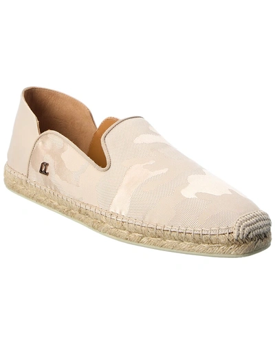 Christian Louboutin Espadon Jacquard & Leather Espadrille In Beige