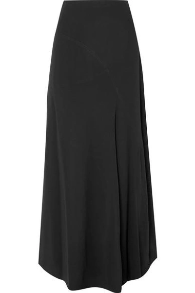 Marni Paneled Crepe De Chine Maxi Skirt In Black