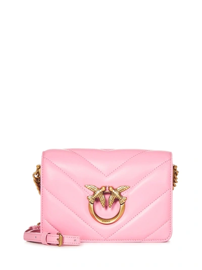 Pinko Borsa A Spalla Mini Love Bag Click Big Chevron  In Rosa