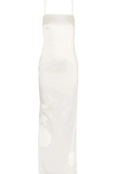 Myla Primrose Hill Appliquéd Silk-blend Satin Slip In White