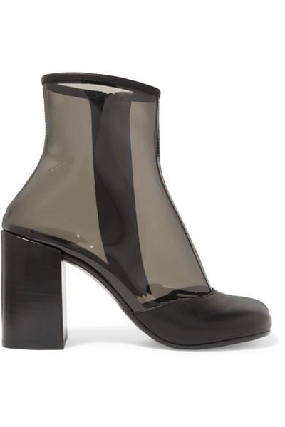 Mm6 Maison Margiela Leather-trimmed Pvc Ankle Boots In Clear