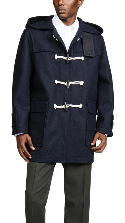 Marni Duffle Coat In Blue Navy