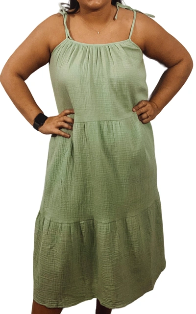 Very J On My Way Maxi Dress In Sage Green