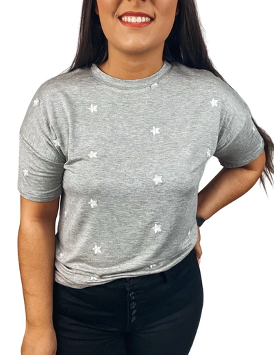 Baevely By Wellmade Star T-shirt In Grey