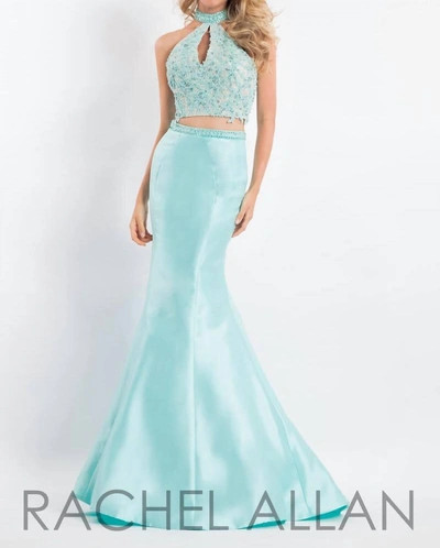 Rachel Allan Long Prom Dress In Mint In Green