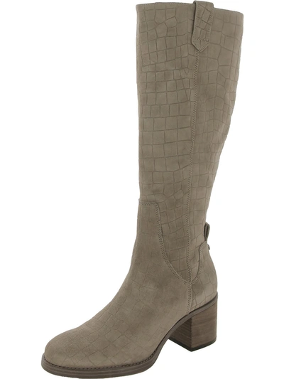 Vince Camuto Zanilla Womens Suede Wide Calf Knee-high Boots In Grey