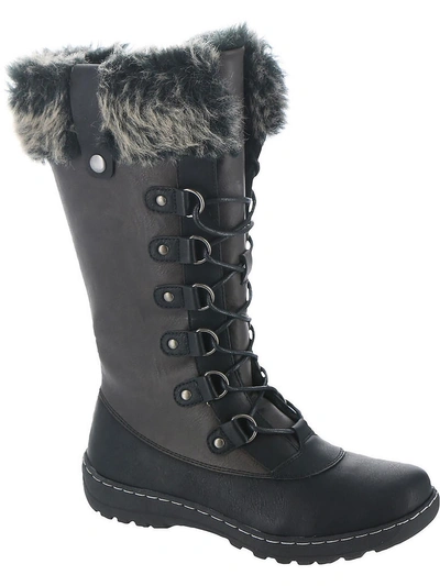 Wanderlust Jasmine Womens Faux Fur Lined Cold Weather Mid-calf Boots In Grey