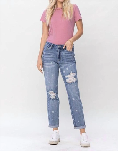 Judy Blue Star Crossed Boyfriend Jean In Blue