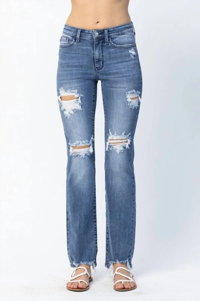 Judy Blue Mid Rise Straight Jean In Blue