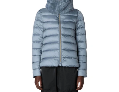 Save The Duck Mei Puffer Jacket In Blue Fog In Sugar Paper