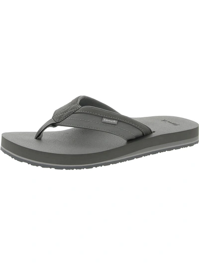 Sanuk Ziggy Womens Slip On Water Resistant Thong Sandals In Grey