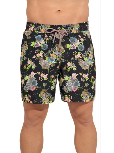 Maaji Black Bouquete Sailor Men Trunks In Black Bouquette In Multi