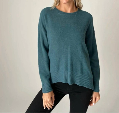 Six/fifty Crew Neck Sweater In Teal In Blue