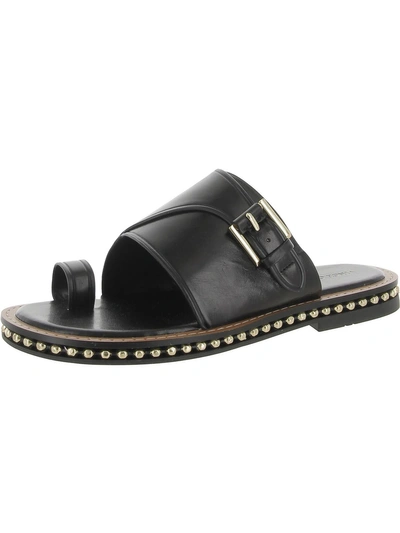 Vince Camuto C Womens Slip On Leather Slide Sandals In Black