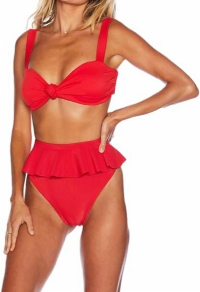 Beach Riot Sophia Ribbed Top In Red
