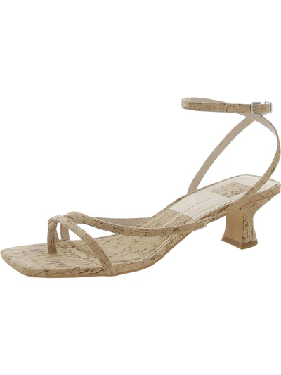 Dolce Vita Womens Ankle Strap Slip On Heels In Beige