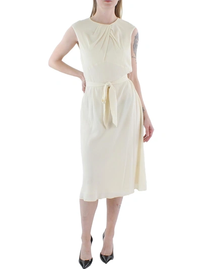 Lauren Ralph Lauren Womens Cap Sleeve Below Knee Midi Dress In Yellow