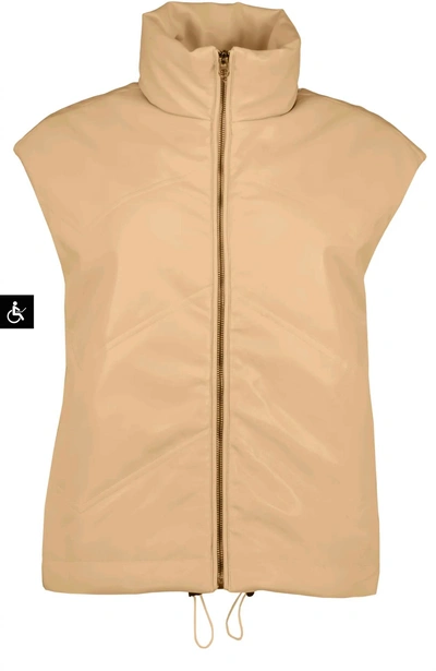 Bishop + Young Madison Quilted Vest In Latte In Multi
