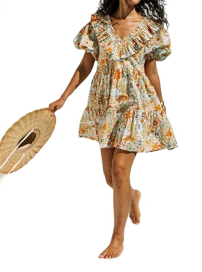 Cleobella Farrah Mini Dress In Retro Floral In Multi