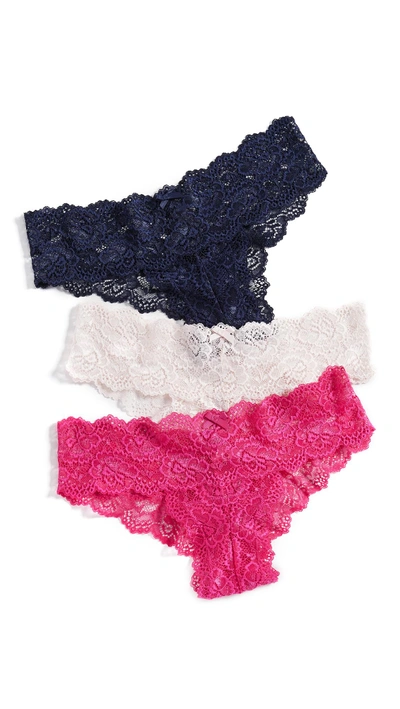 Skarlett Blue Goddess Chikini Panties 3 Pack In Cream Puff/midnight/pink Glow
