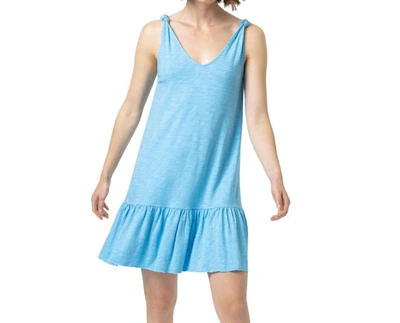 Lilla P Knotted Peplum Dress In Capri In Blue
