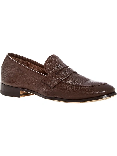 The Men's Store Mens Leather Slip On Loafers In Brown