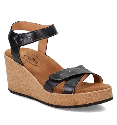 Taos Lexie Sandal - Medium Width In Black In Multi