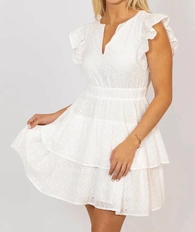 Karlie Eyelet Vneck Dress In White