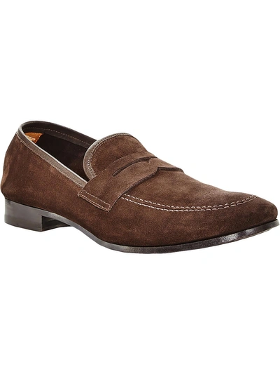 The Men's Store Mens Suede Slip On Loafers In Brown