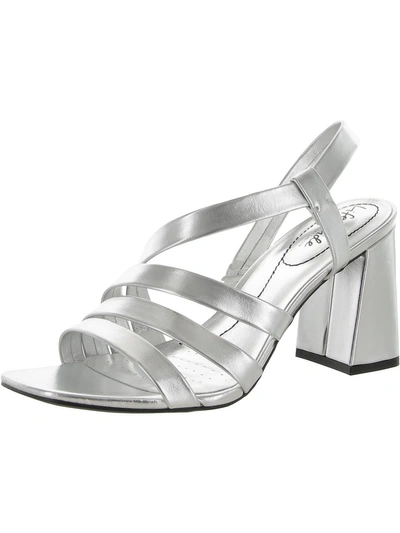 Lifestride Womens Block Heel Strappy Heels In Silver