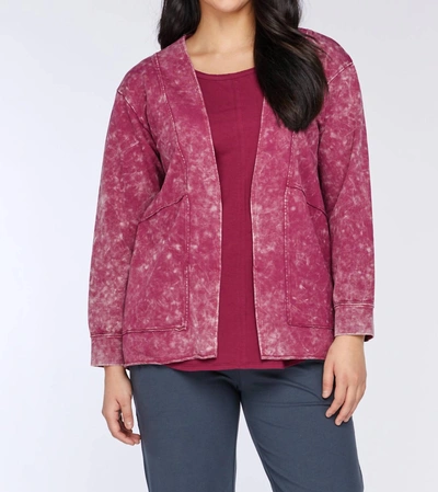 Neon Buddha Impression Jacket In Cranberry In Pink