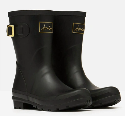 Joules Women's Molly Welly Waterproof Rubber Rain Boot In Black