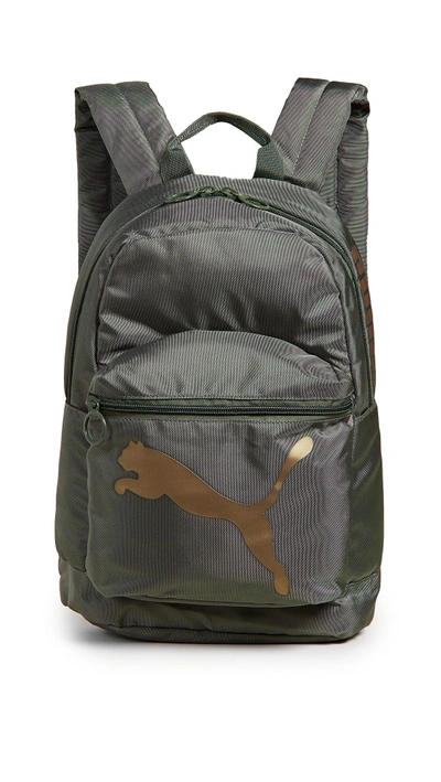 Puma Essential Mini Backpack In Green