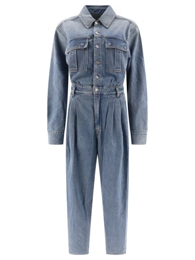 Agolde Silka Denim Jumpsuit In Blue