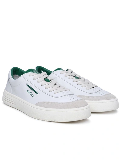 Ghoud Lido Low Trainers In White/green Leather And Suede